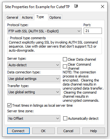 CuteFTP Settings